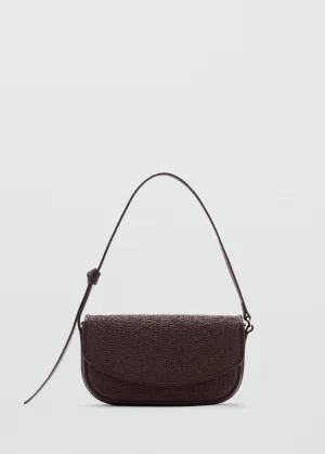 Raffia shoulder bag with flap