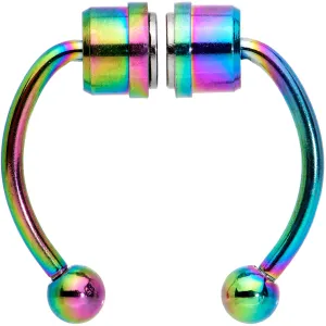 Rainbow Magnetic Septum Ring Horseshoe Non-Pierced Fake Nose Ring