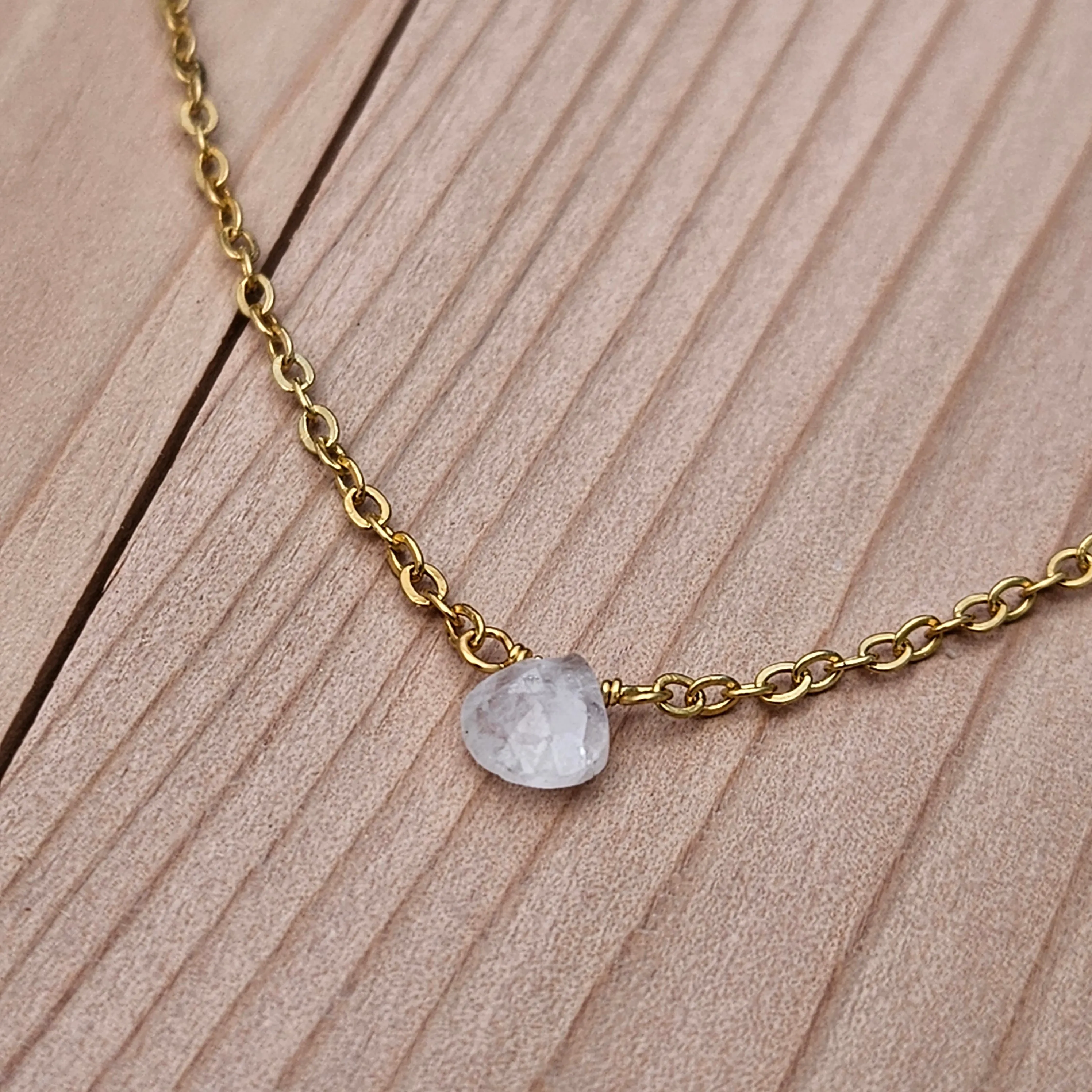 Rainbow Moonstone Natural Nomad Necklace