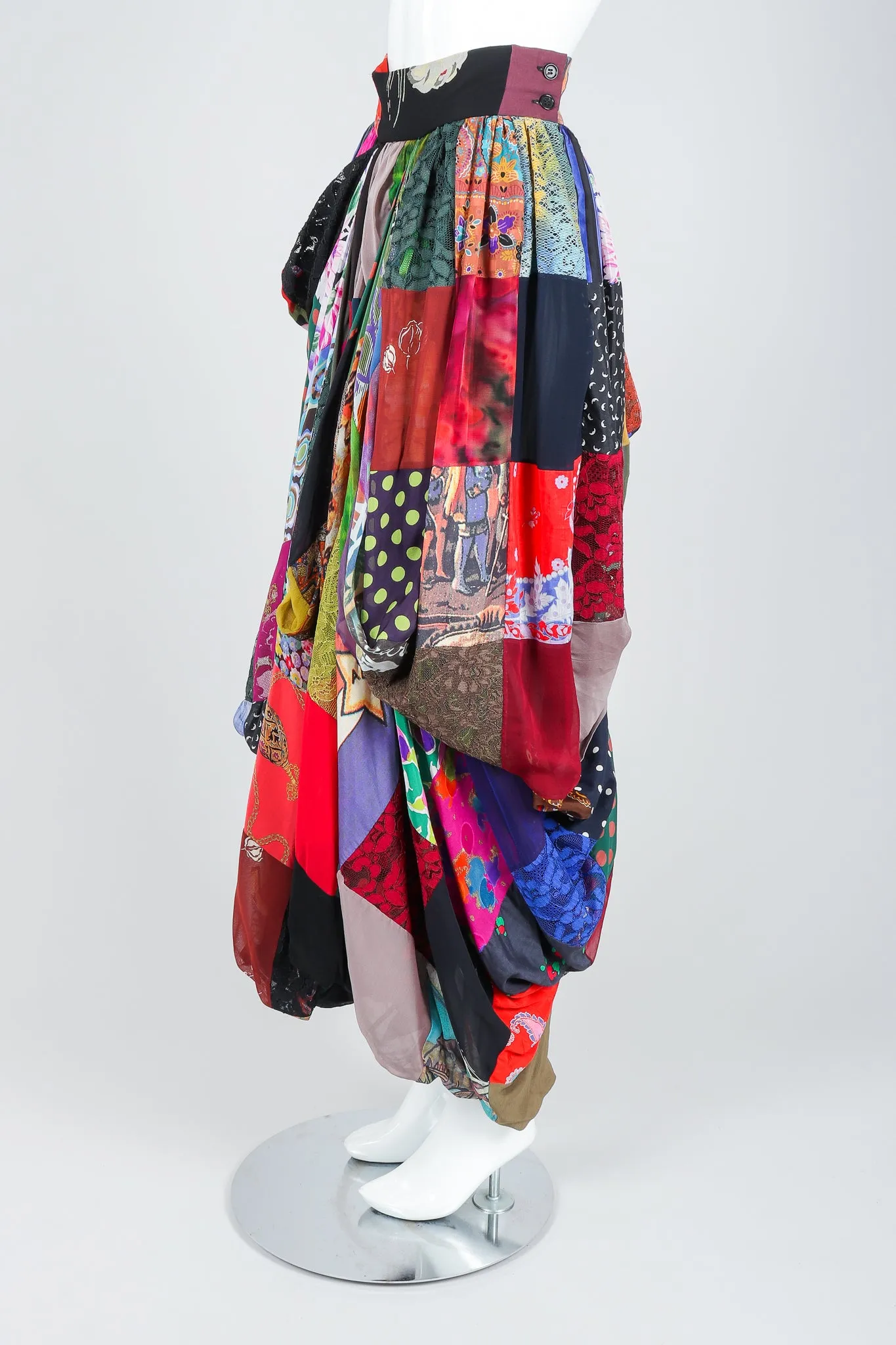 Rainbow Silk Patchwork Skirt
