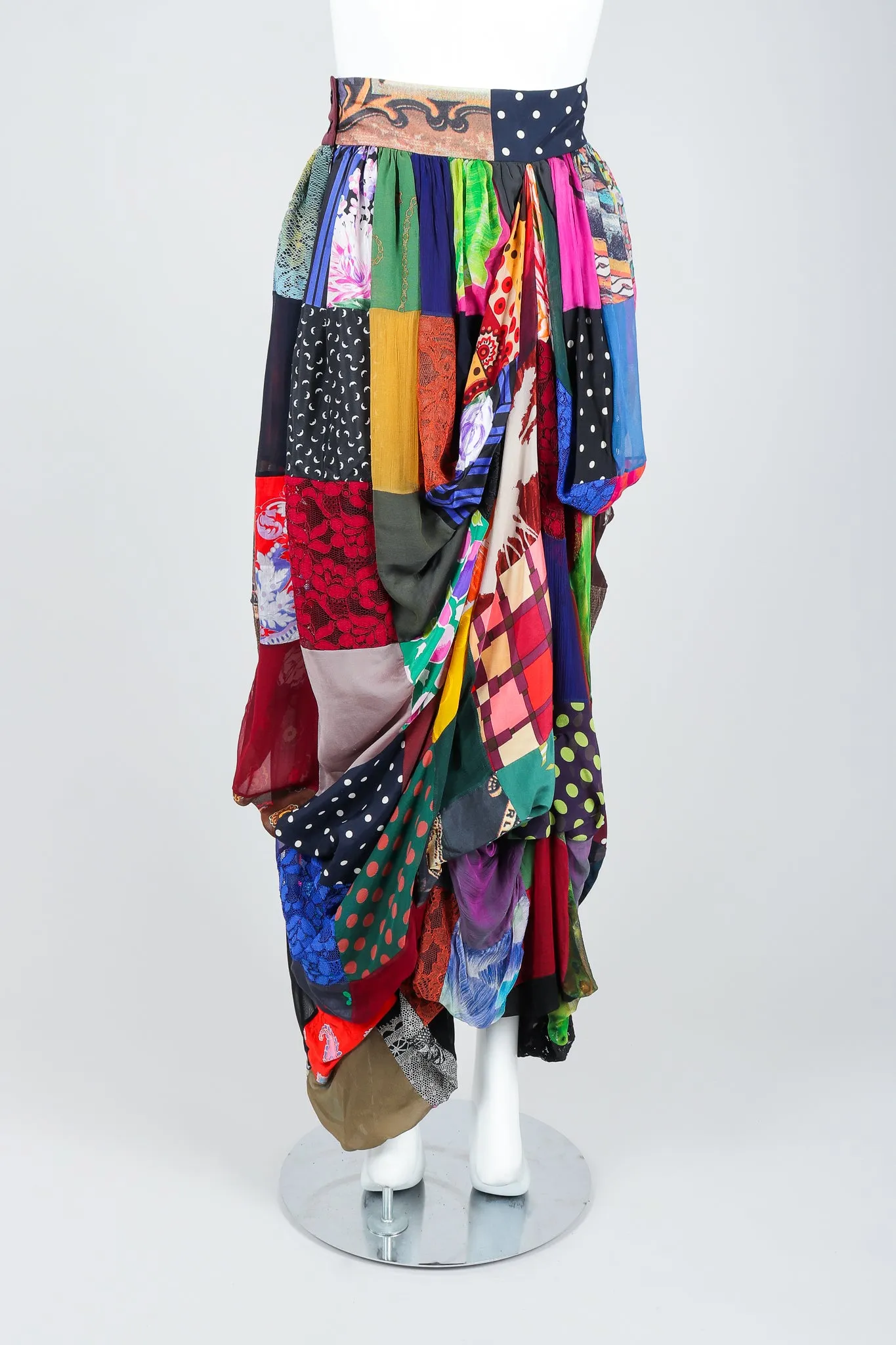Rainbow Silk Patchwork Skirt