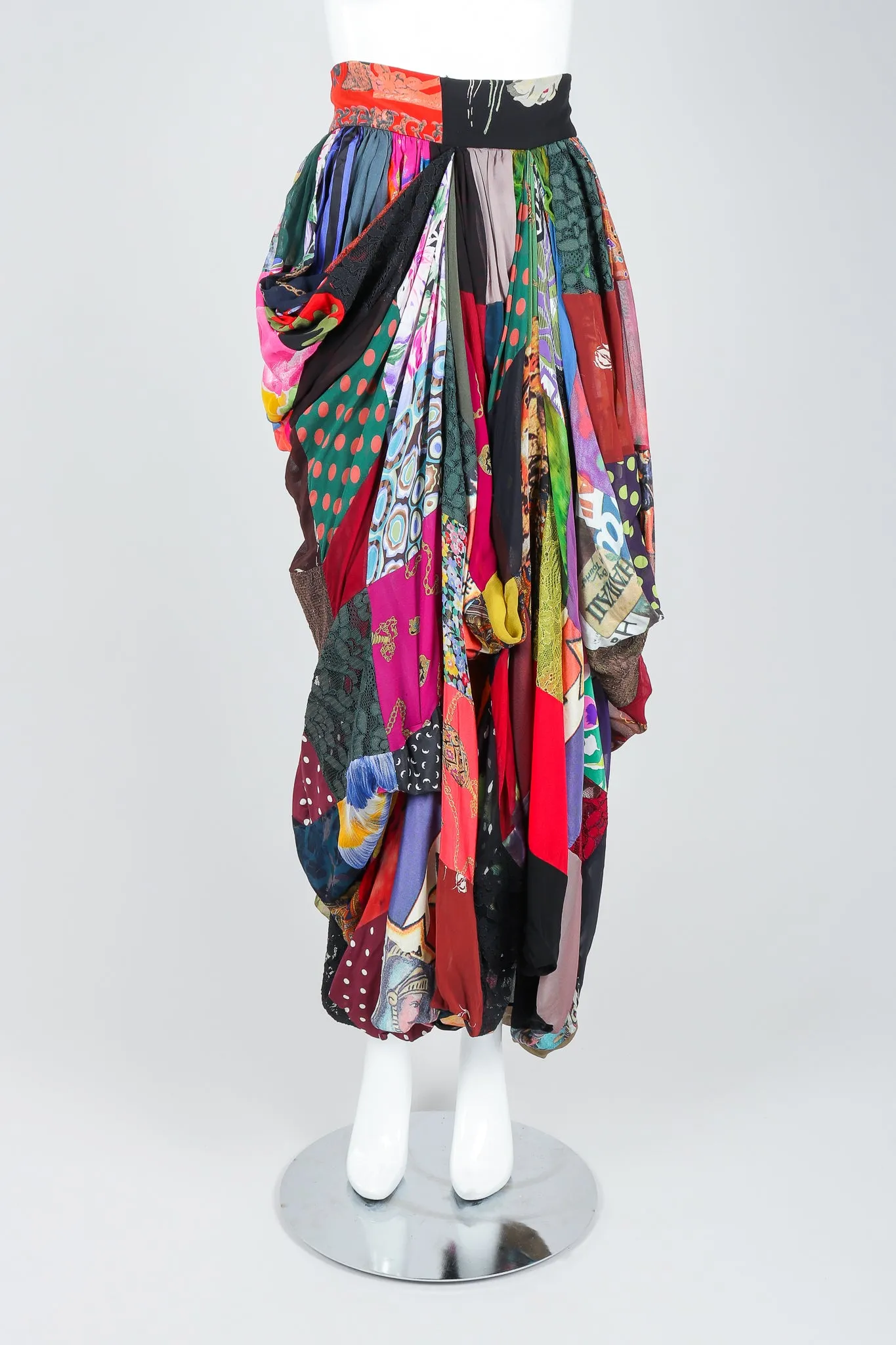 Rainbow Silk Patchwork Skirt