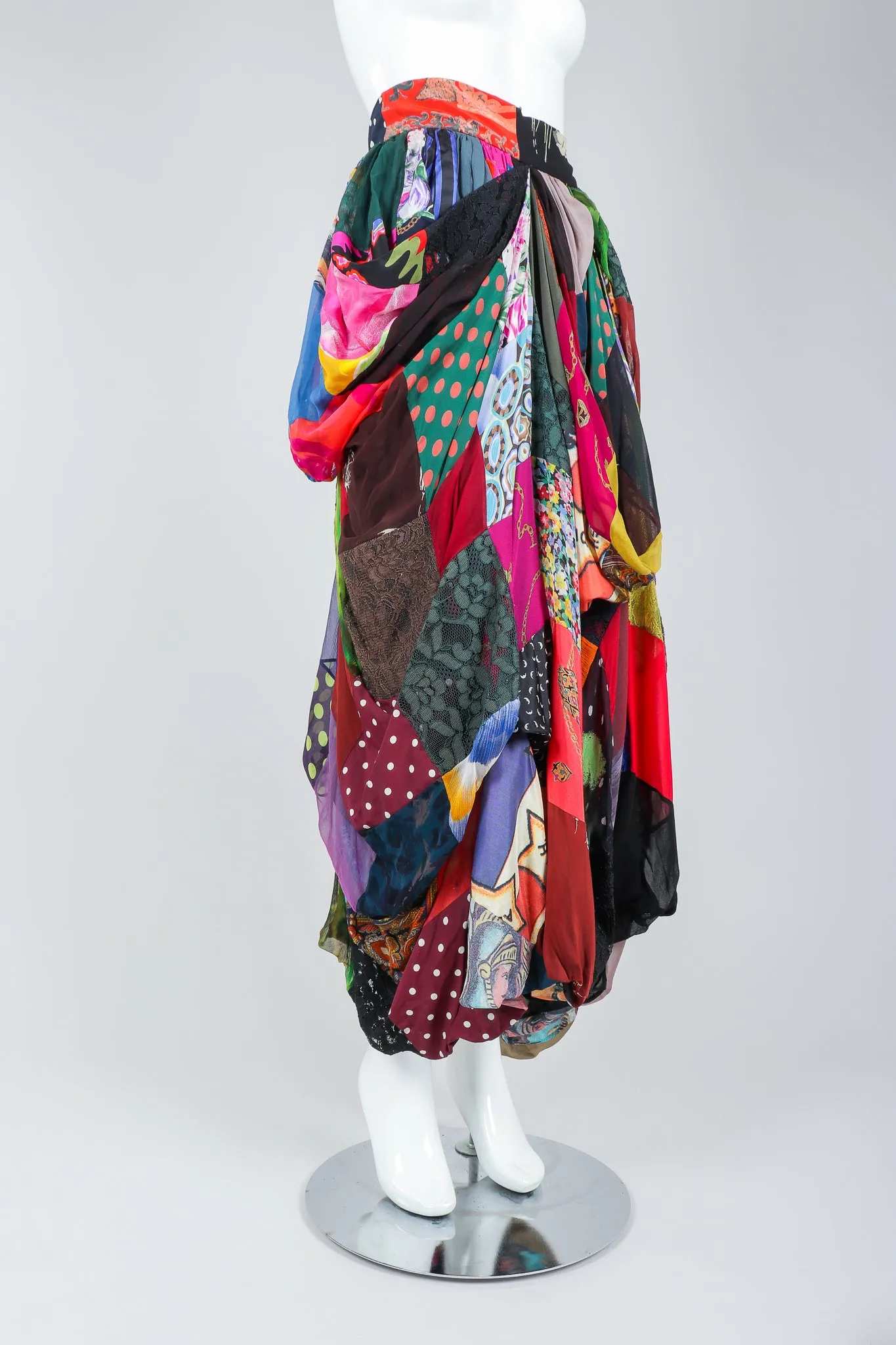 Rainbow Silk Patchwork Skirt