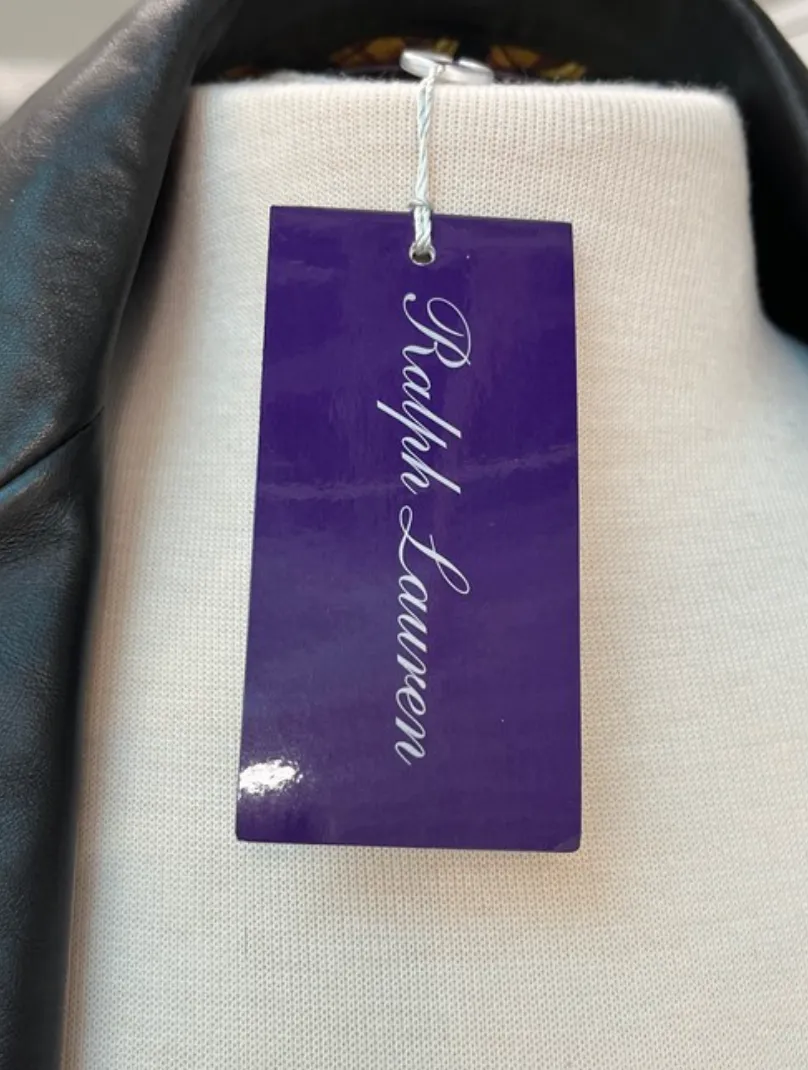 Ralph Lauren Purple Label Leather Quilted Blazer or Jacket in Black