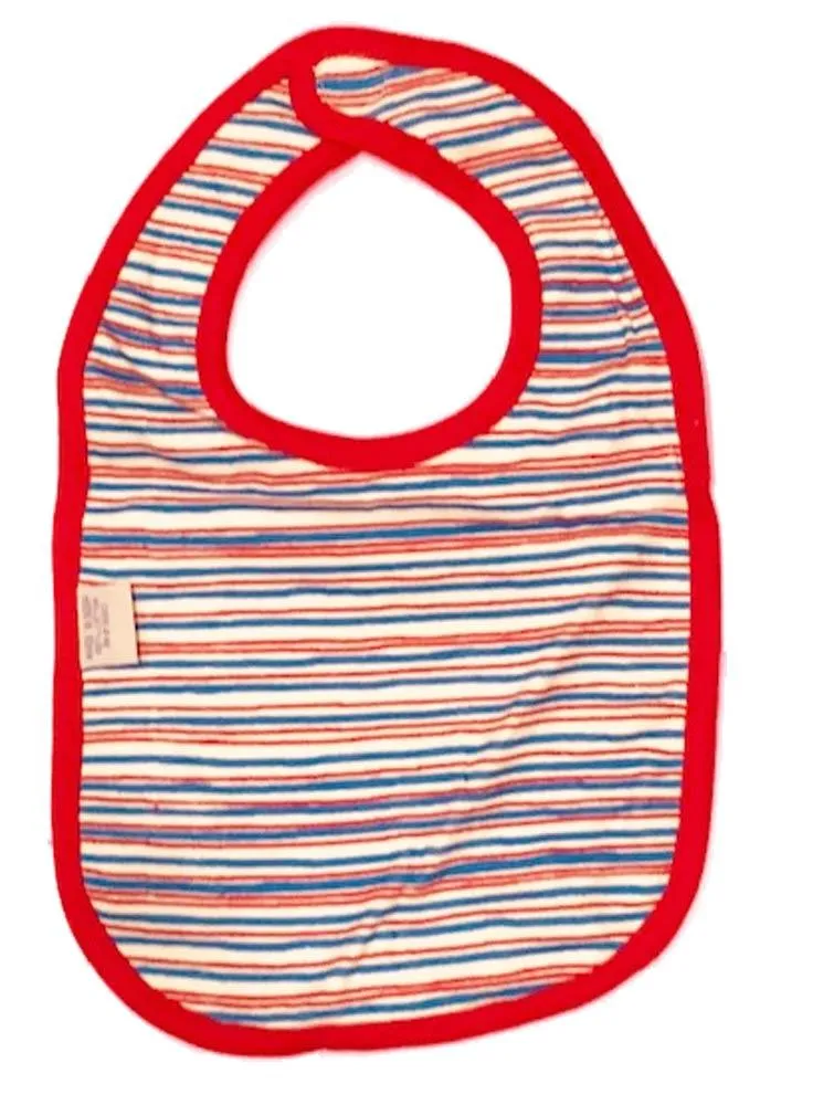 Red and Blue Stripe Stars  Reversible Balby Bib