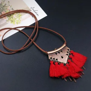 Red Tassel Necklace