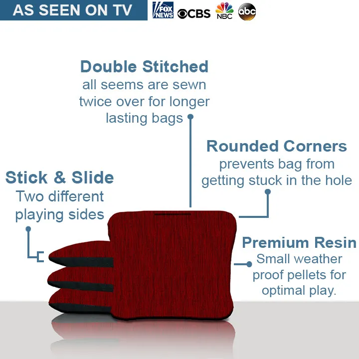 Red Wood Texture Cornhole Bags