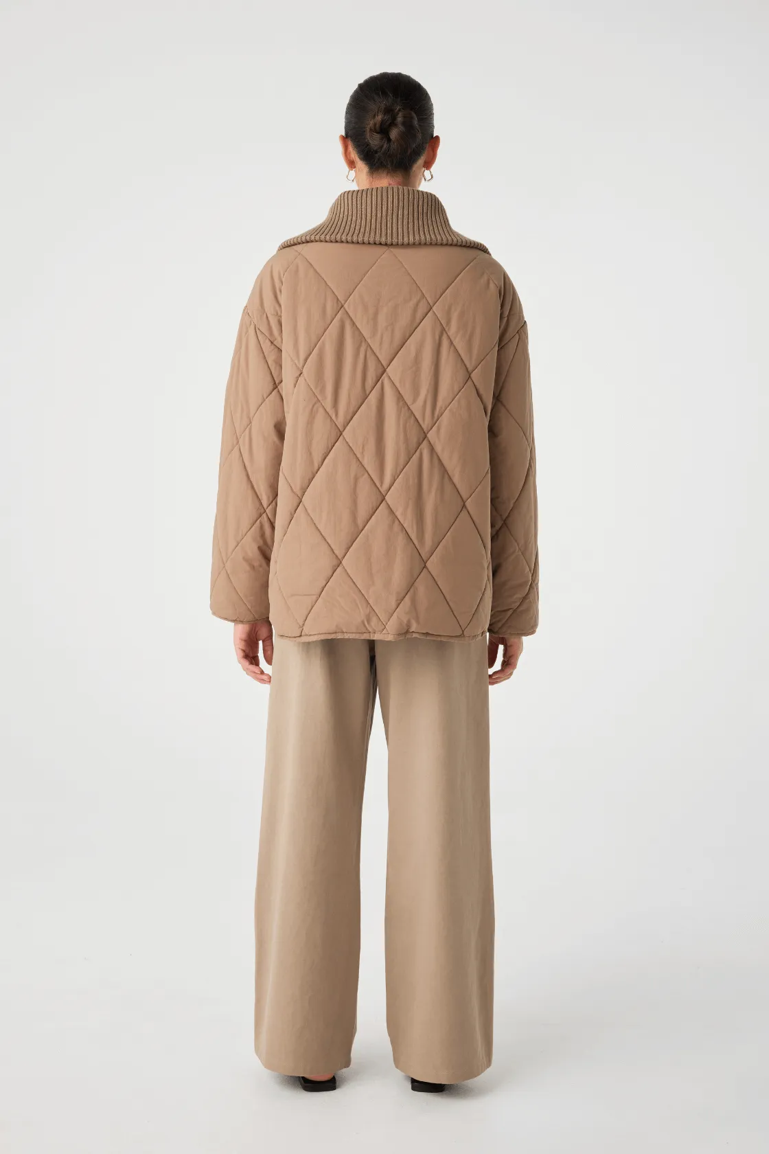 Reece Quilted Jacket - Taupe