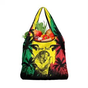 Reggae Soul B.Marley Personalized Grocery Bag Tropical Grunge LT7