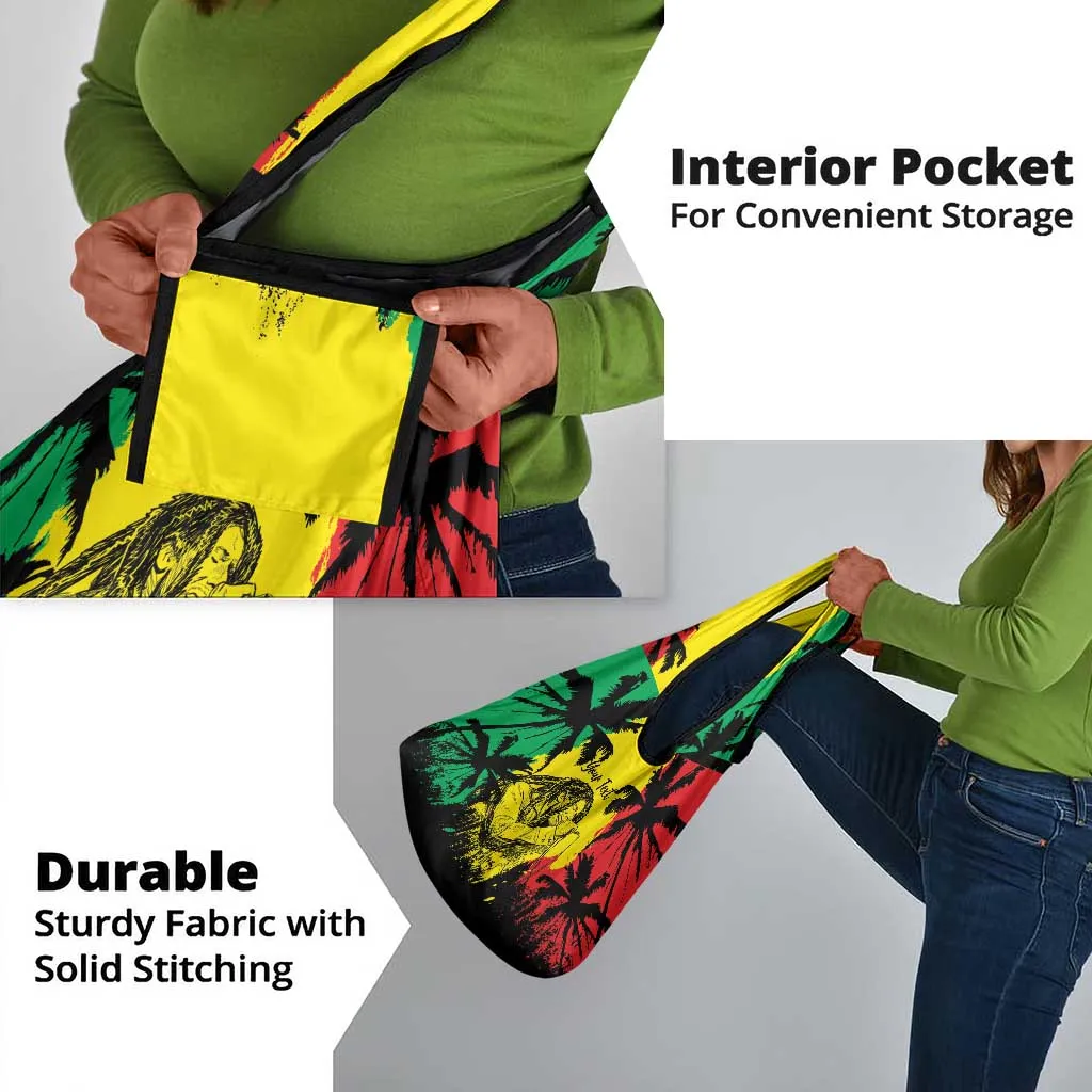 Reggae Soul B.Marley Personalized Grocery Bag Tropical Grunge LT7