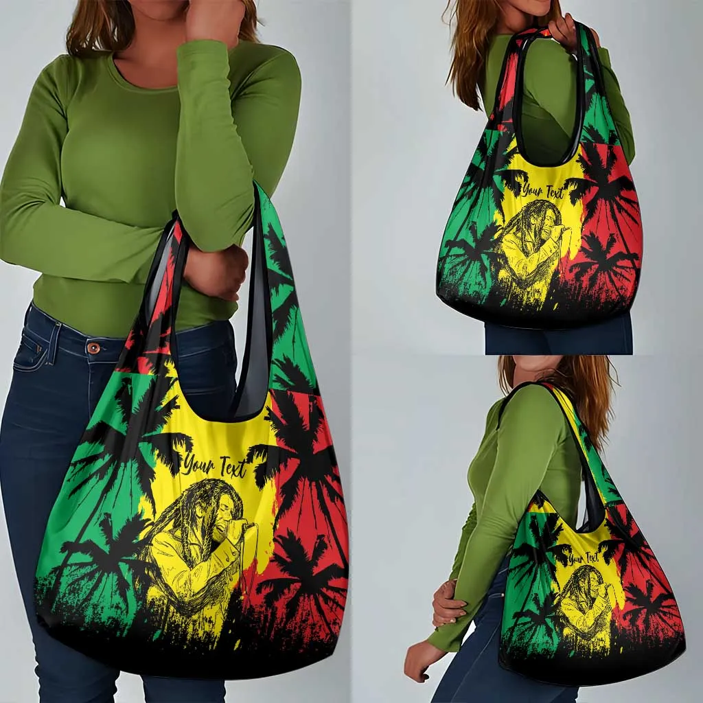 Reggae Soul B.Marley Personalized Grocery Bag Tropical Grunge LT7