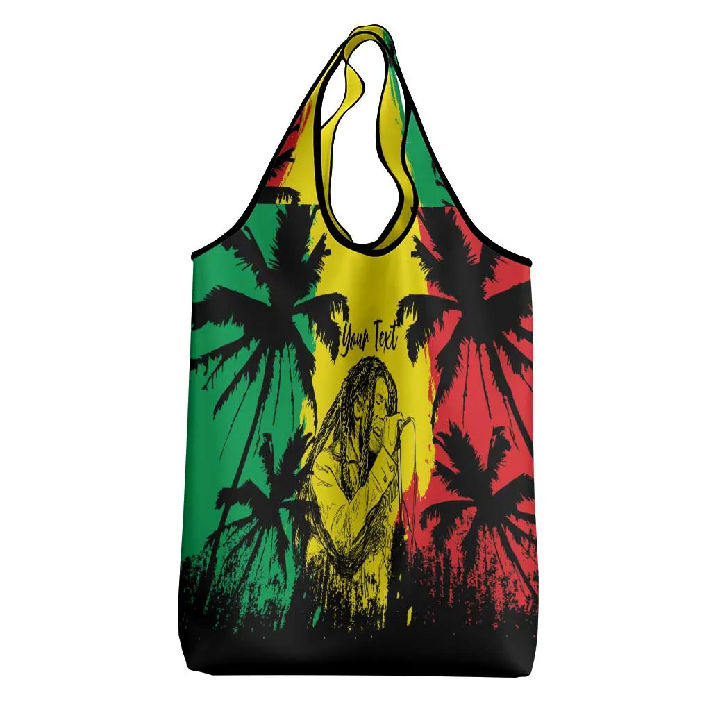 Reggae Soul B.Marley Personalized Grocery Bag Tropical Grunge LT7