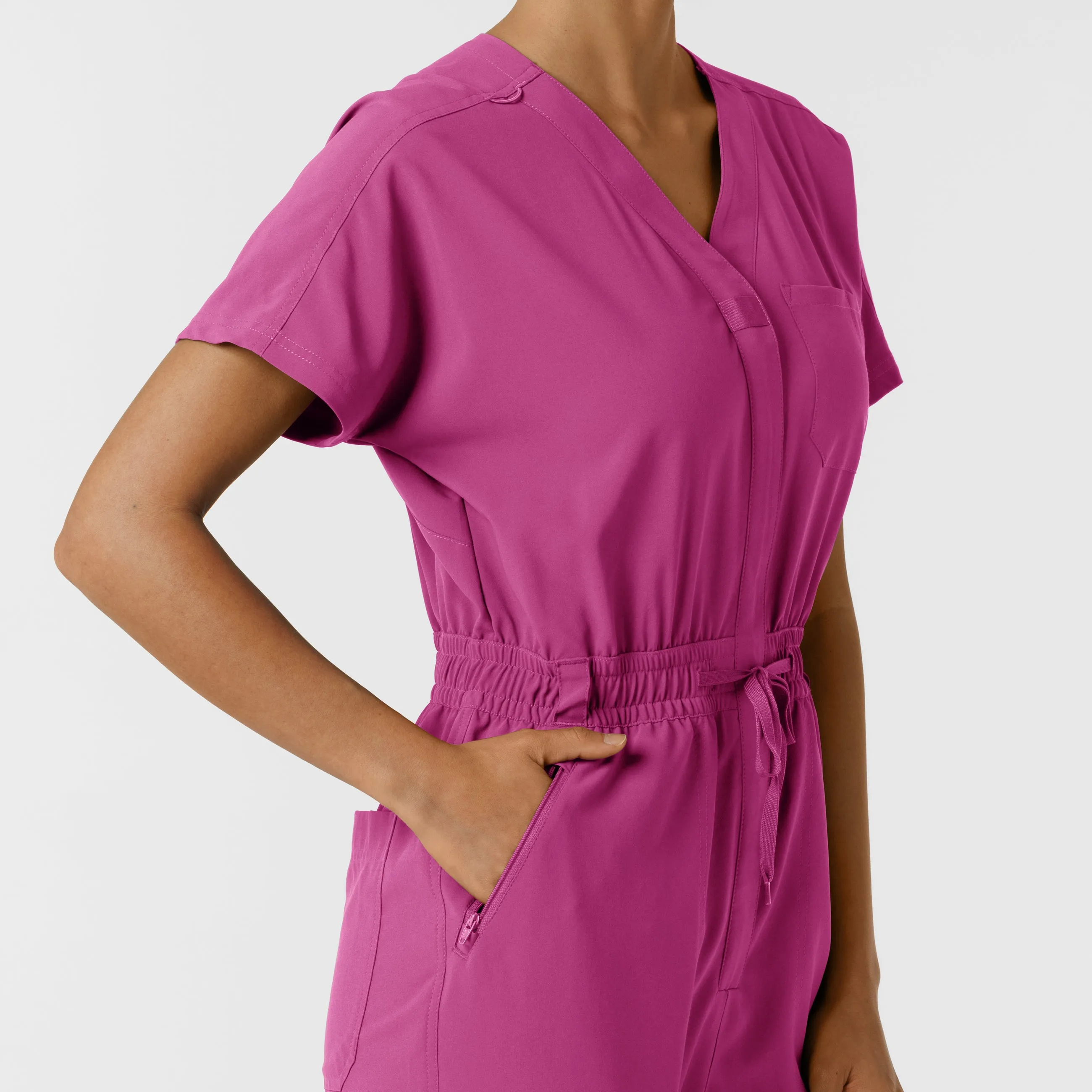 RENEW 3234 Cargo Jogger Scrub Jumpsuit Raspberry