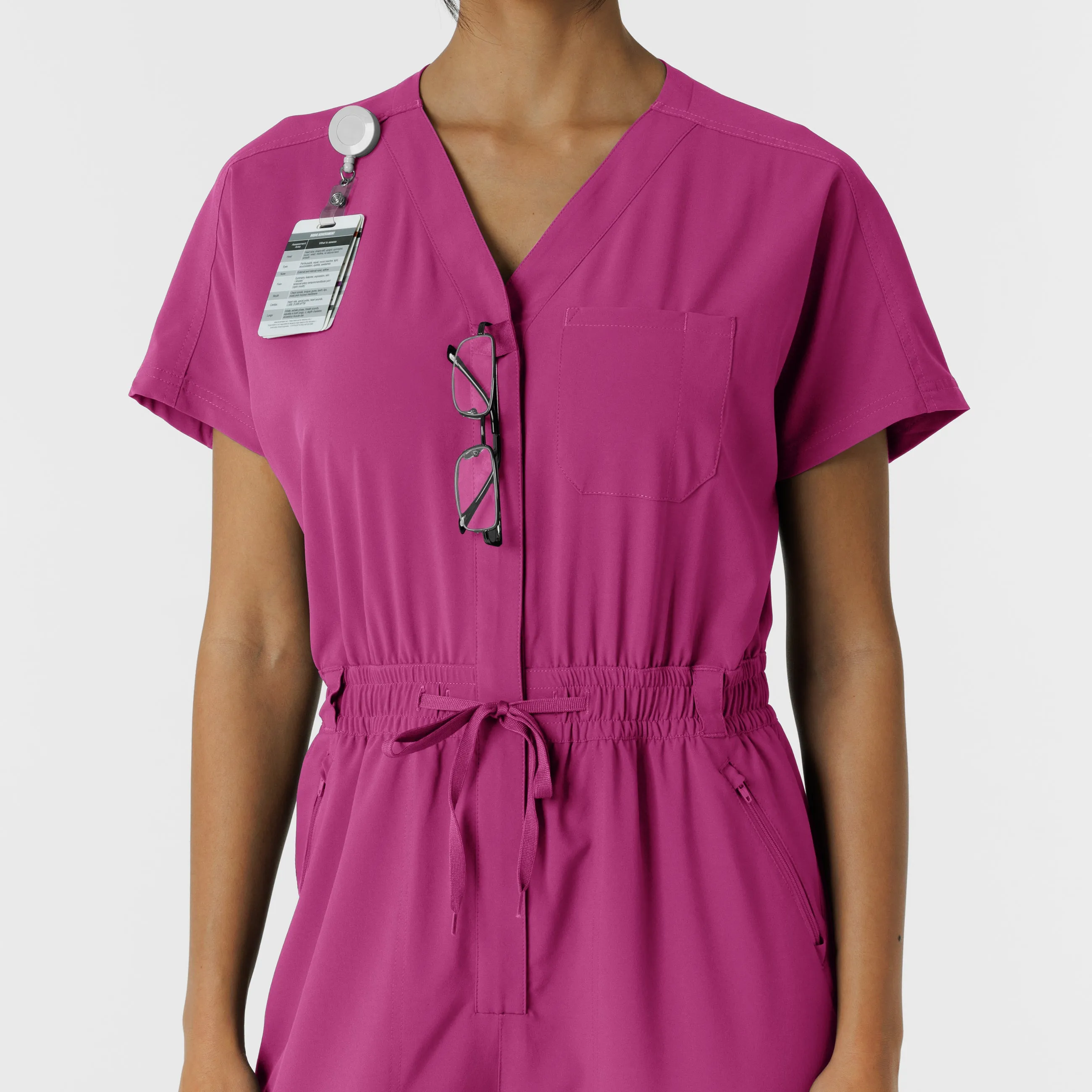 RENEW 3234 Cargo Jogger Scrub Jumpsuit Raspberry