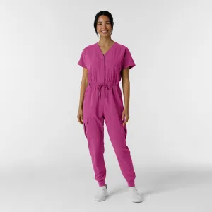 RENEW 3234 Cargo Jogger Scrub Jumpsuit Raspberry