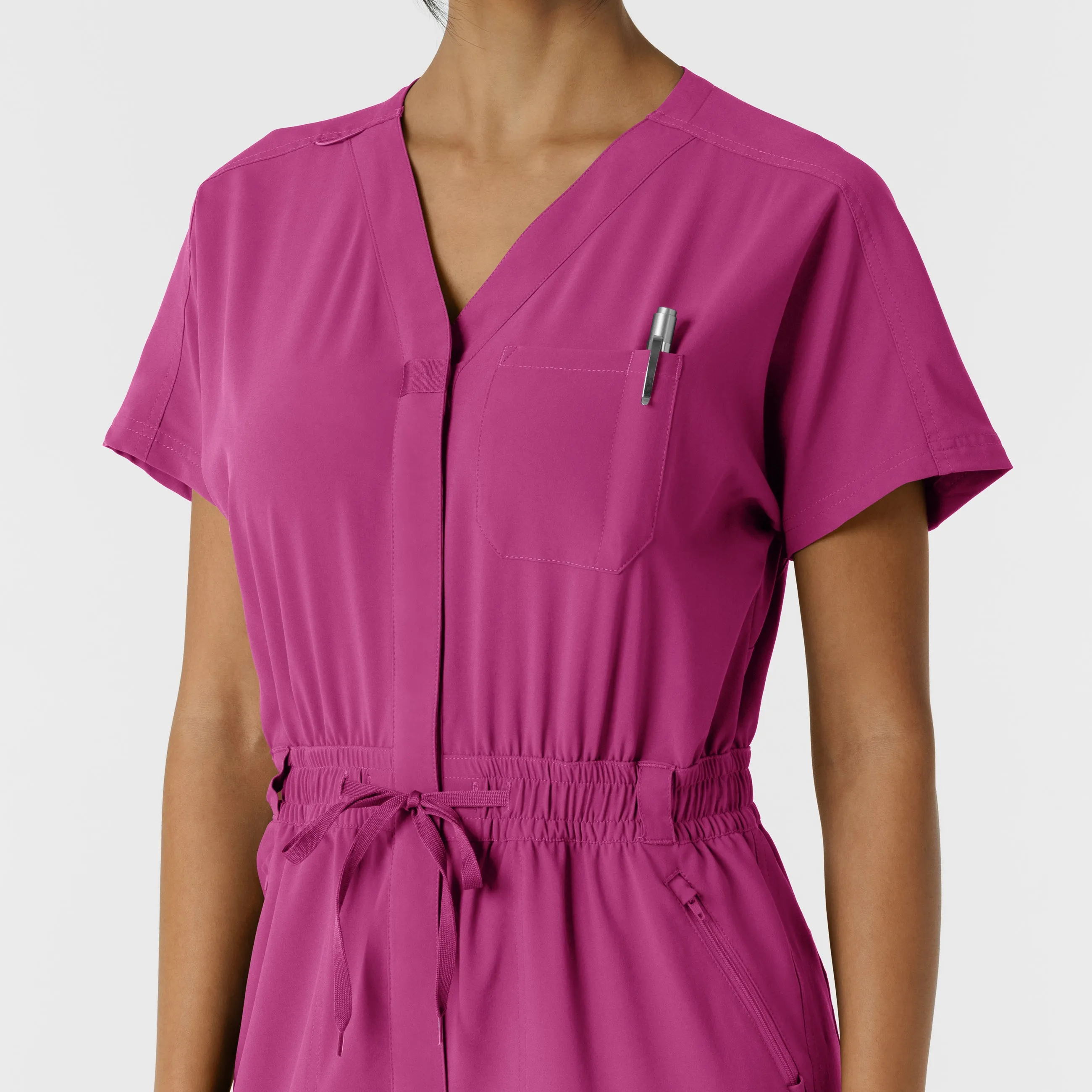 RENEW 3234 Cargo Jogger Scrub Jumpsuit Raspberry