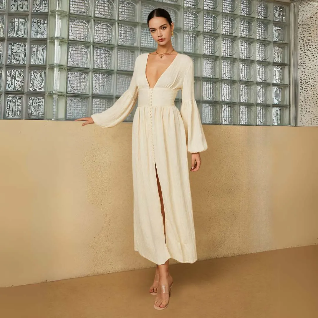 Rhiannon™ | Boho Lantern Sleeve Dress