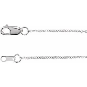 Rhodium-Plated Sterling Silver 1 mm Solid Cable 20" Chain