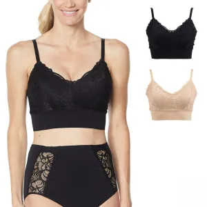 Rhonda Shear 2 Pack Lace Leisure Bras With Removable Pads