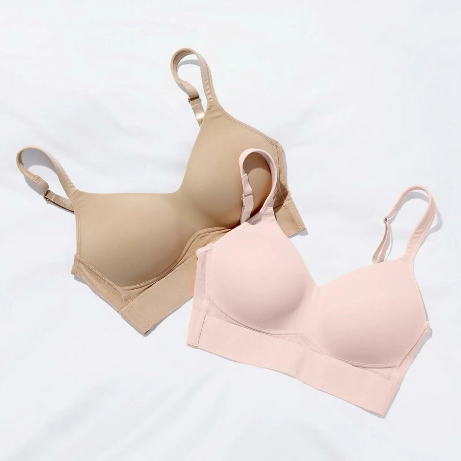 Rhonda Shear 2 Pack Molded Cup Bra With Mesh Back Detail Mocha/ Pink Small