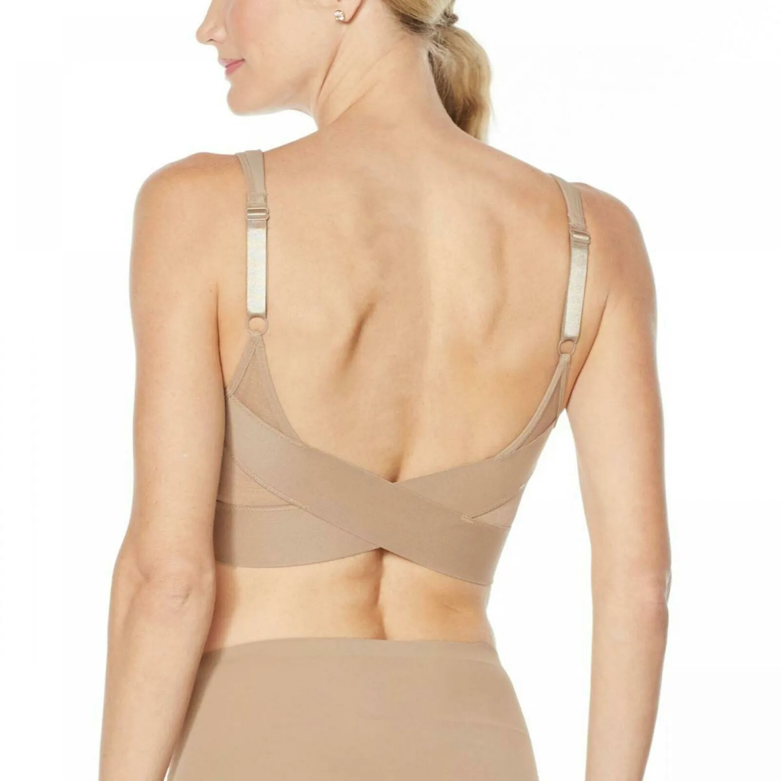 Rhonda Shear 2 Pack Molded Cup Bra With Mesh Back Detail Mocha/ Pink Small