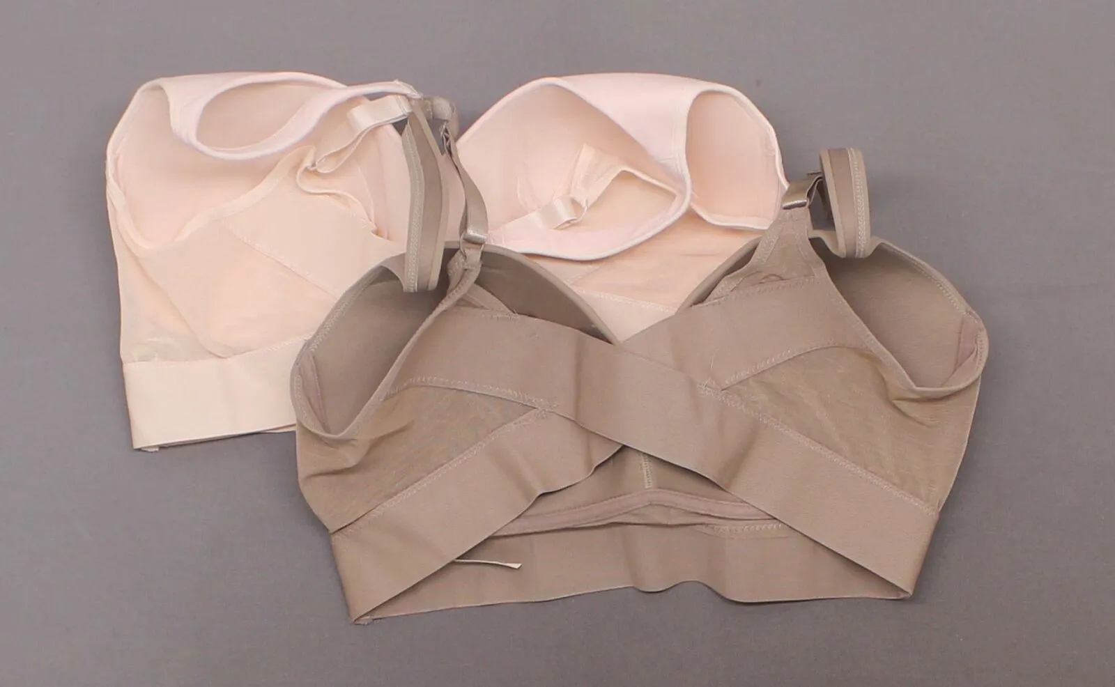 Rhonda Shear 2 Pack Molded Cup Bra With Mesh Back Detail Mocha/ Pink Small