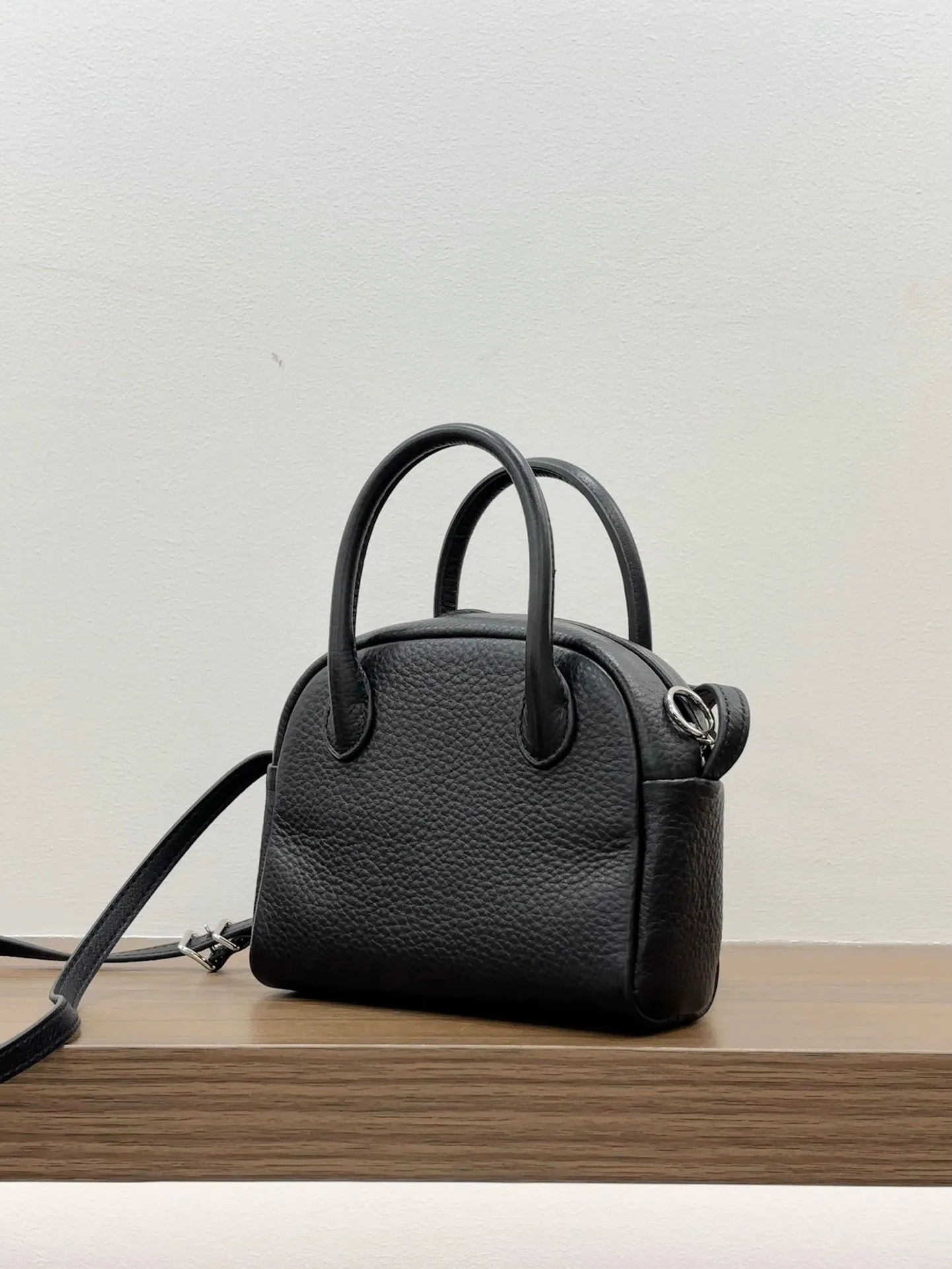 Rounded Leather Handbag