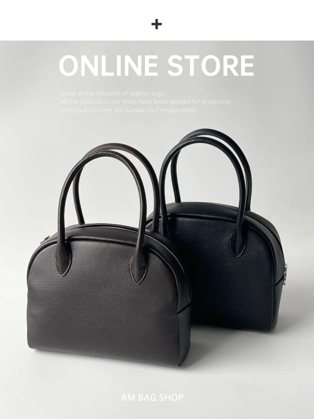Rounded Leather Handbag