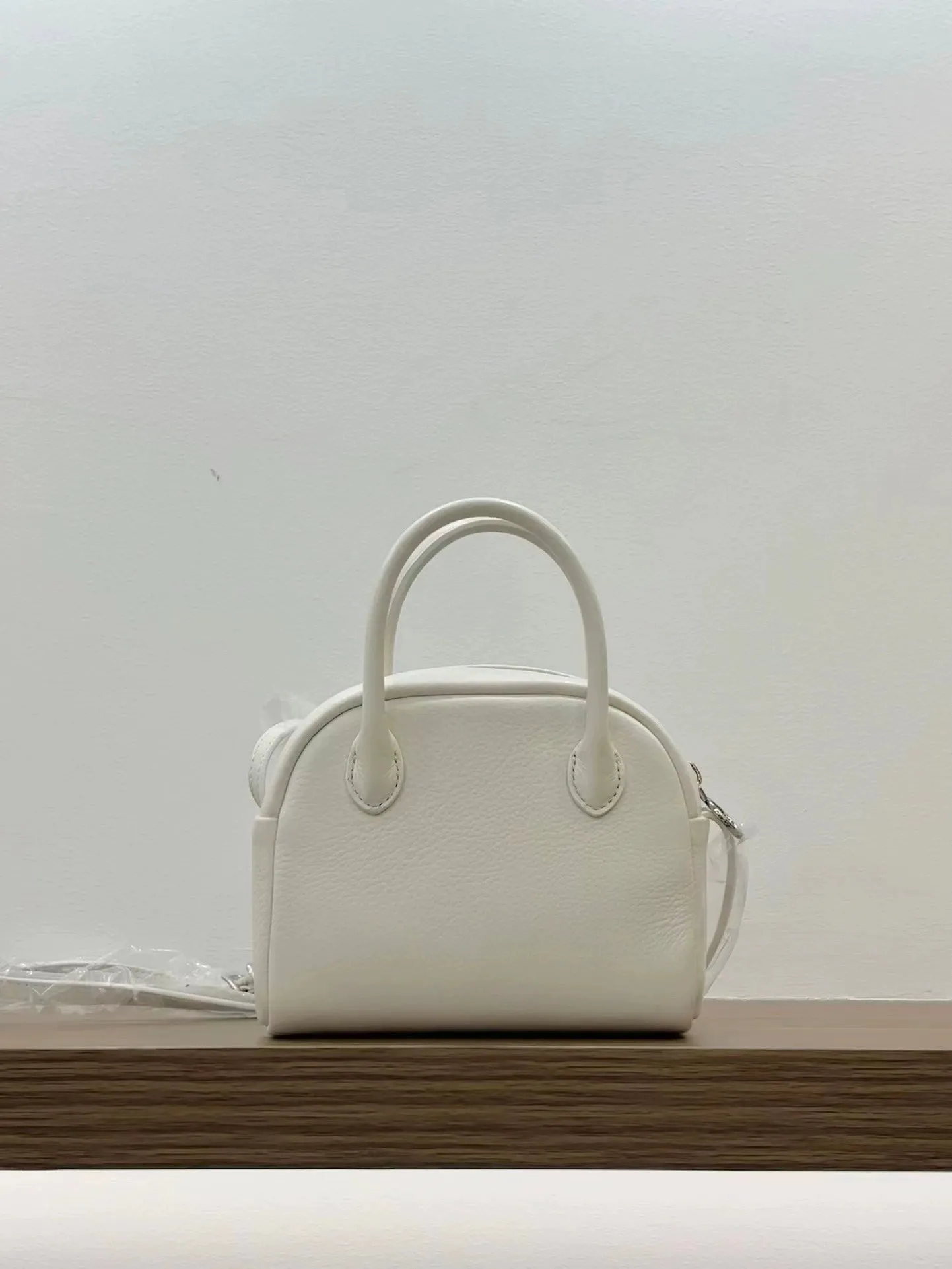 Rounded Leather Handbag