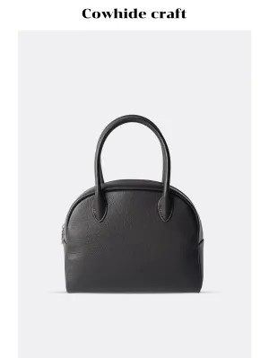 Rounded Leather Handbag
