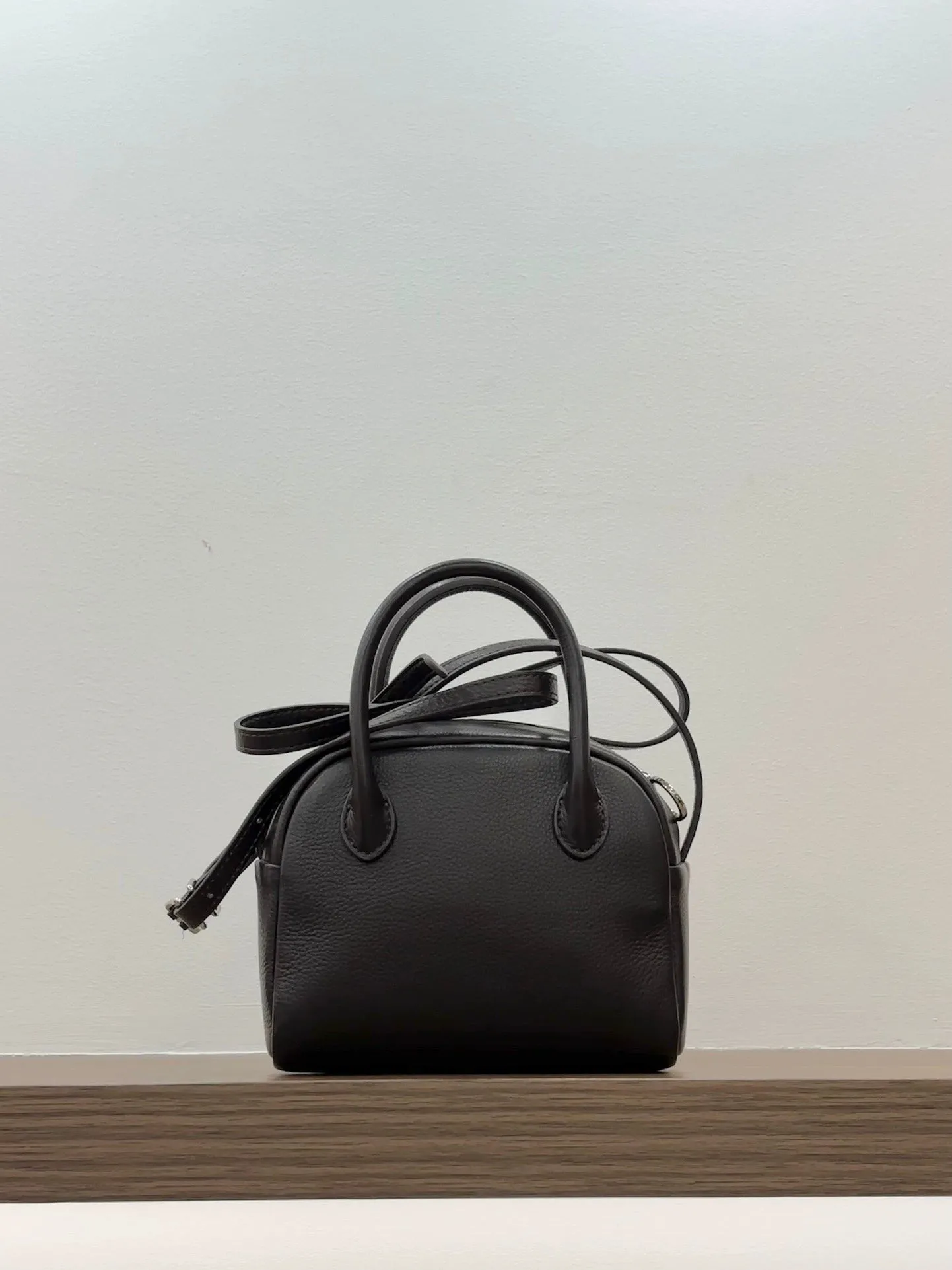 Rounded Leather Handbag