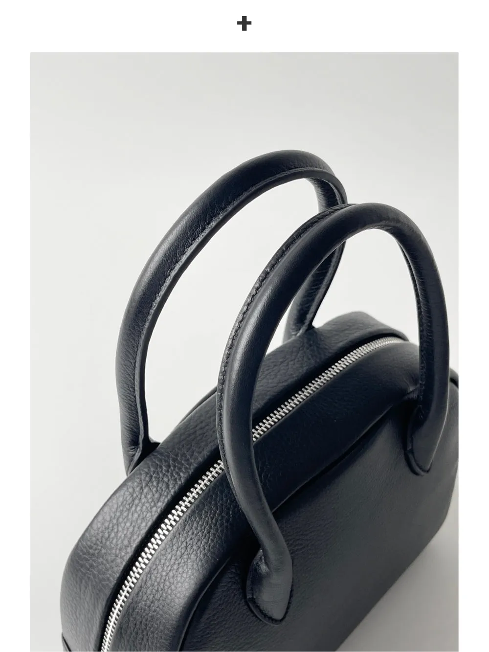 Rounded Leather Handbag