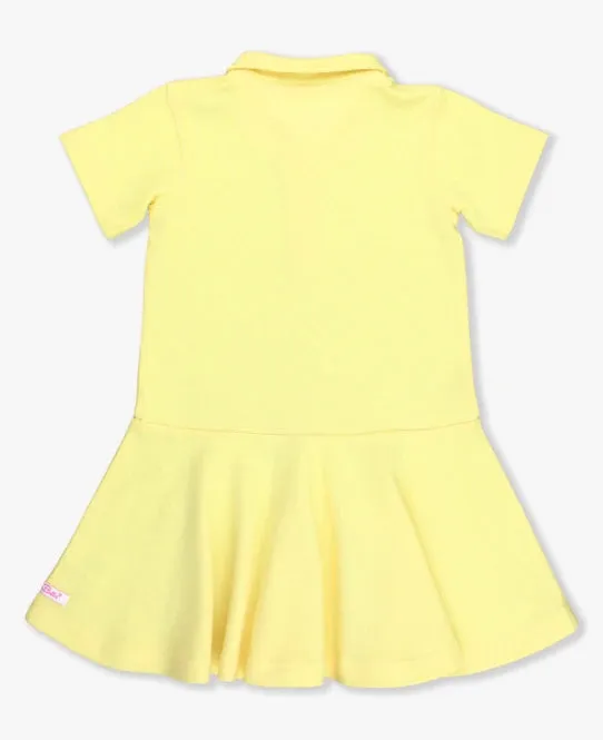 RuffleButts Banana Pique Polo Dress