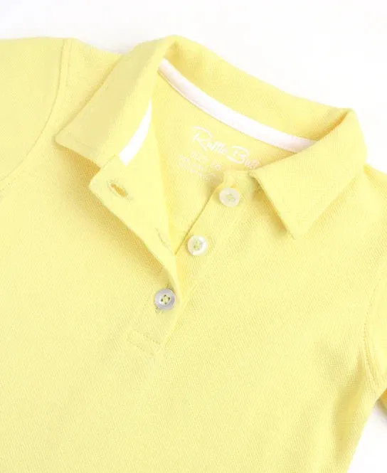 RuffleButts Banana Pique Polo Dress