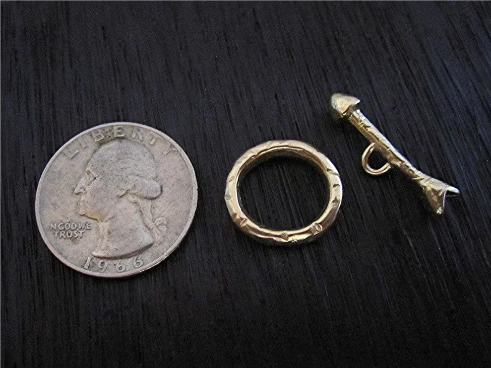 Rustic Artisan Gold Bronze Southwest Style Arrow Toggle Clasp (one set)