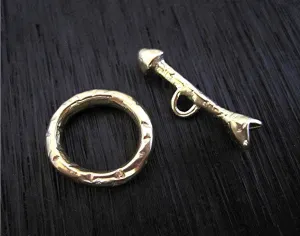 Rustic Artisan Gold Bronze Southwest Style Arrow Toggle Clasp (one set)