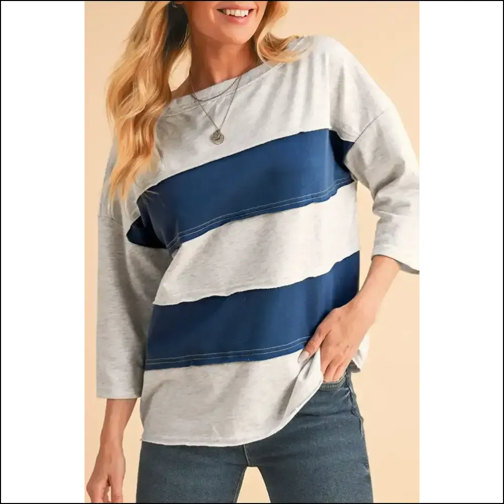 Sail Blue Striped Sweatshirt: Huggable Fashion !