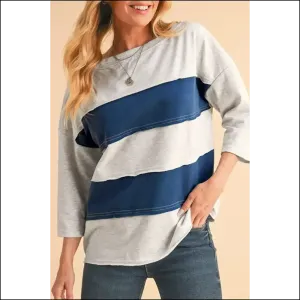 Sail Blue Striped Sweatshirt: Huggable Fashion !