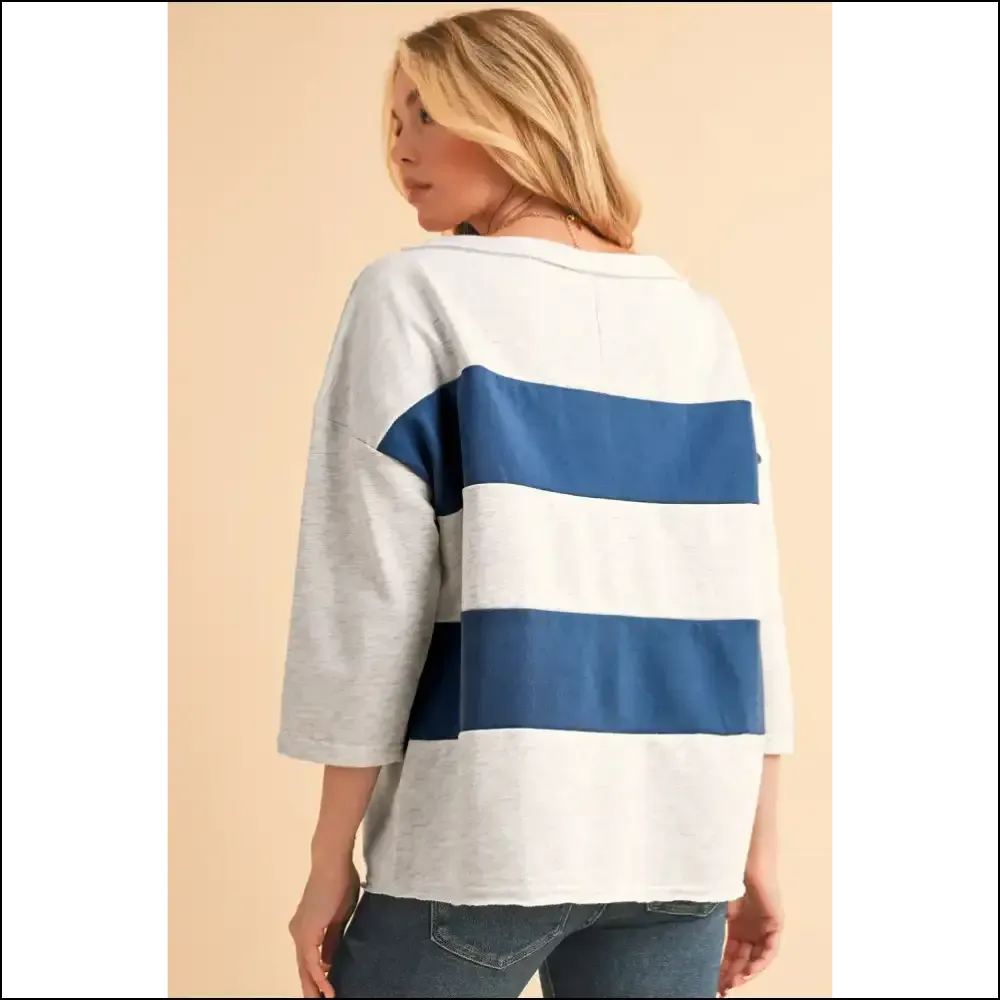 Sail Blue Striped Sweatshirt: Huggable Fashion !