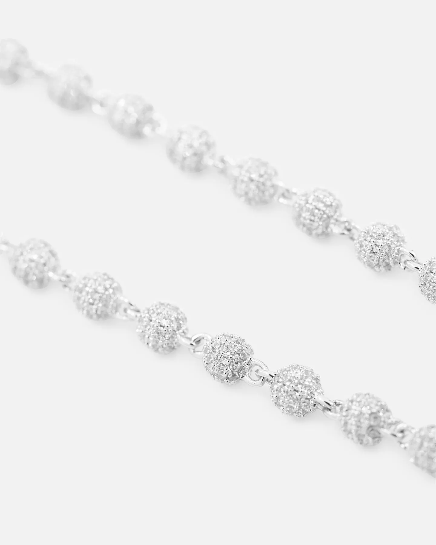 Saint Morta 4mm Iced Ball Chain White Gold