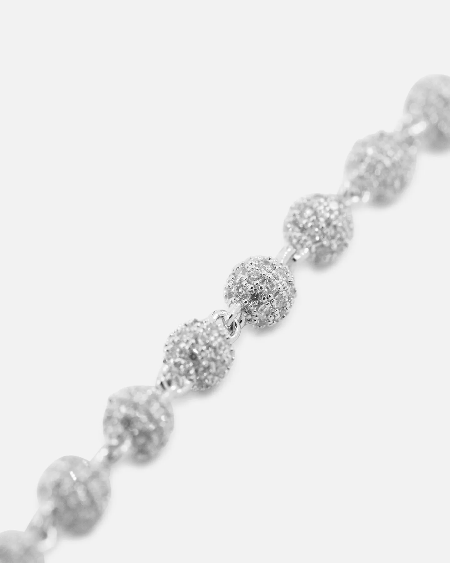 Saint Morta 4mm Iced Ball Chain White Gold