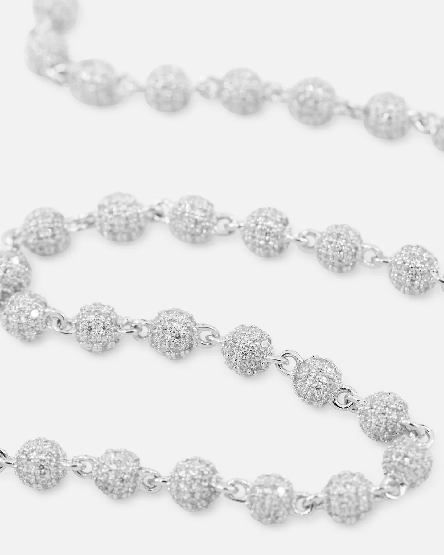 Saint Morta 4mm Iced Ball Chain White Gold