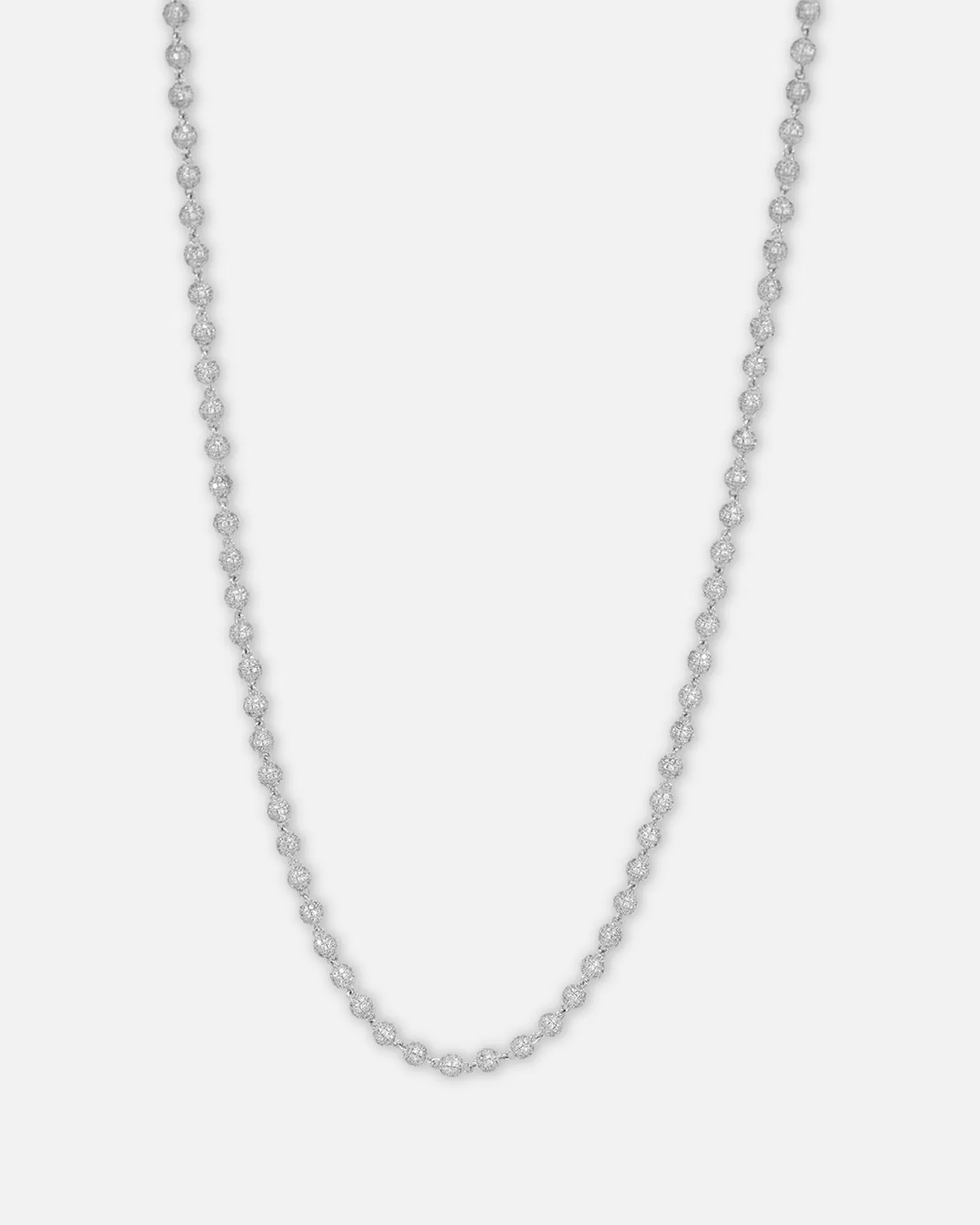 Saint Morta 4mm Iced Ball Chain White Gold