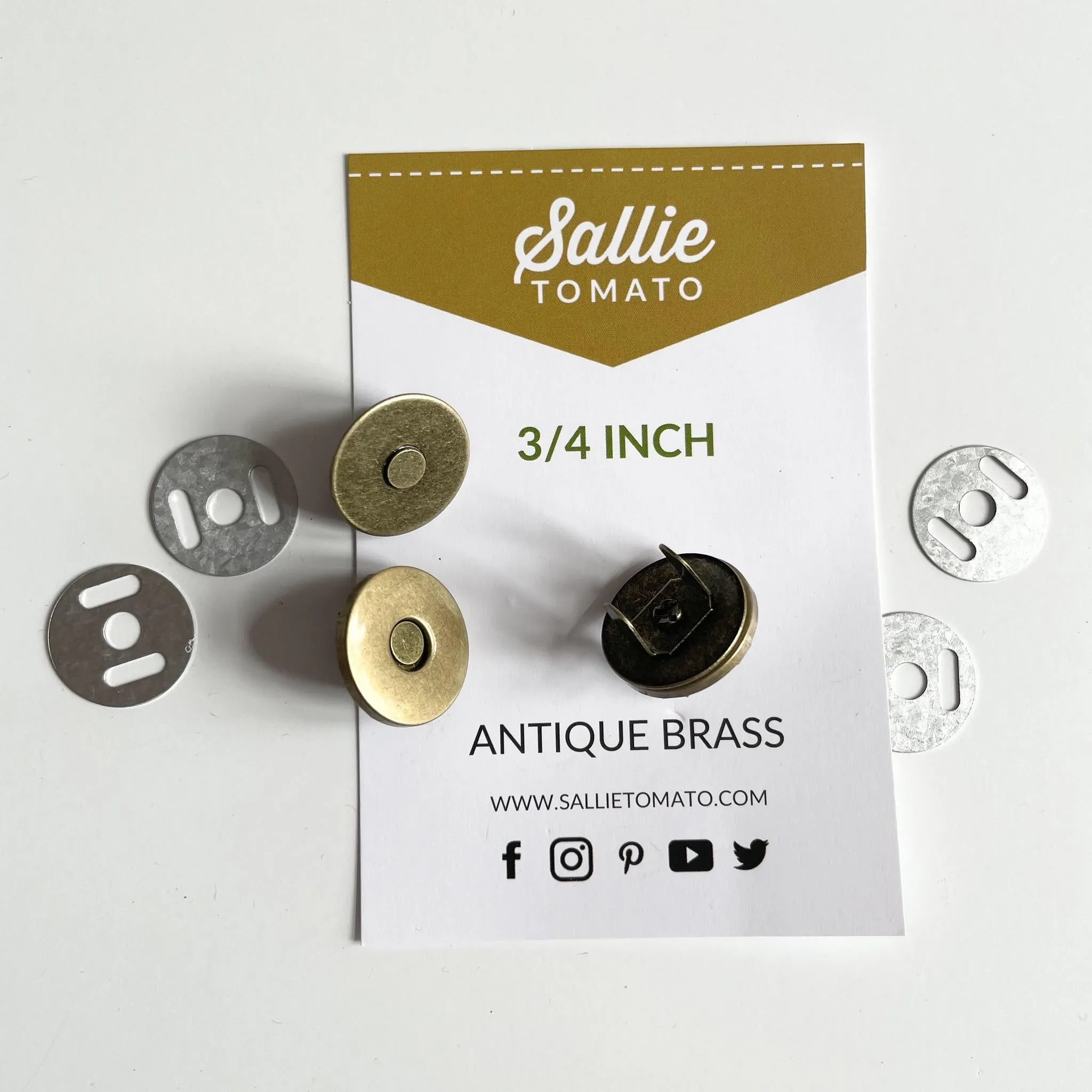 Sallie Tomato : Pair of Magnetic Snaps - 3/4 inch
