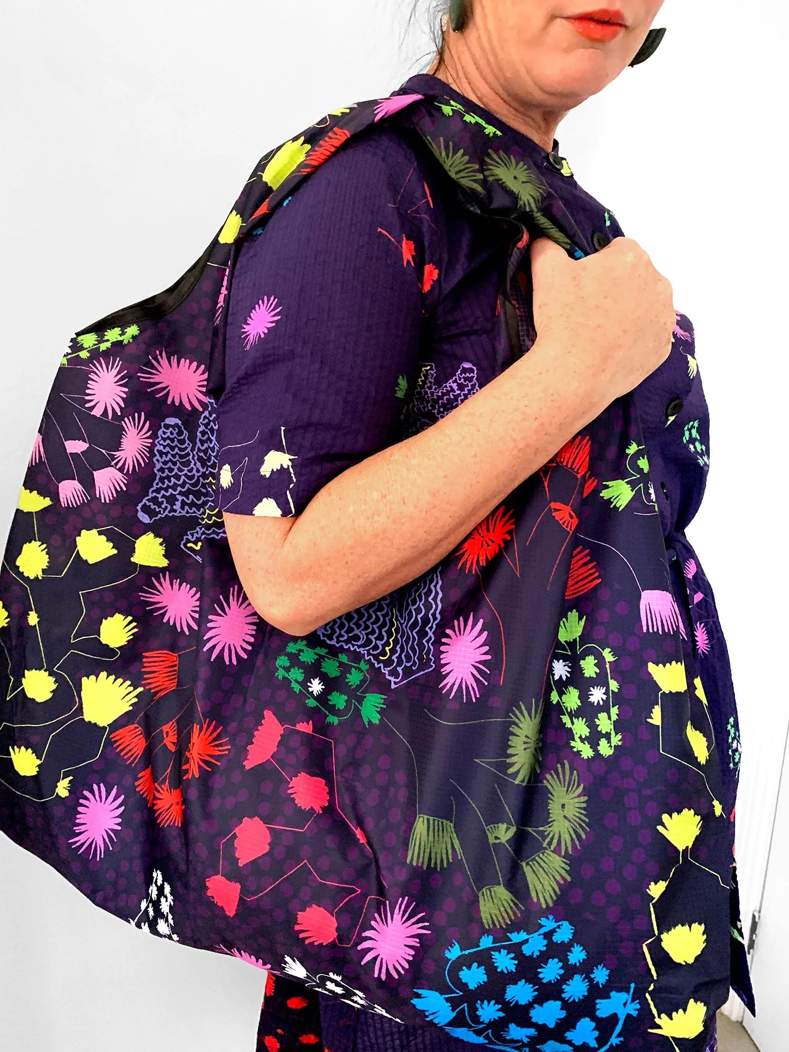 (SAMPLES) Orchid Cacti Glow 100% seersucker cotton dress with tie