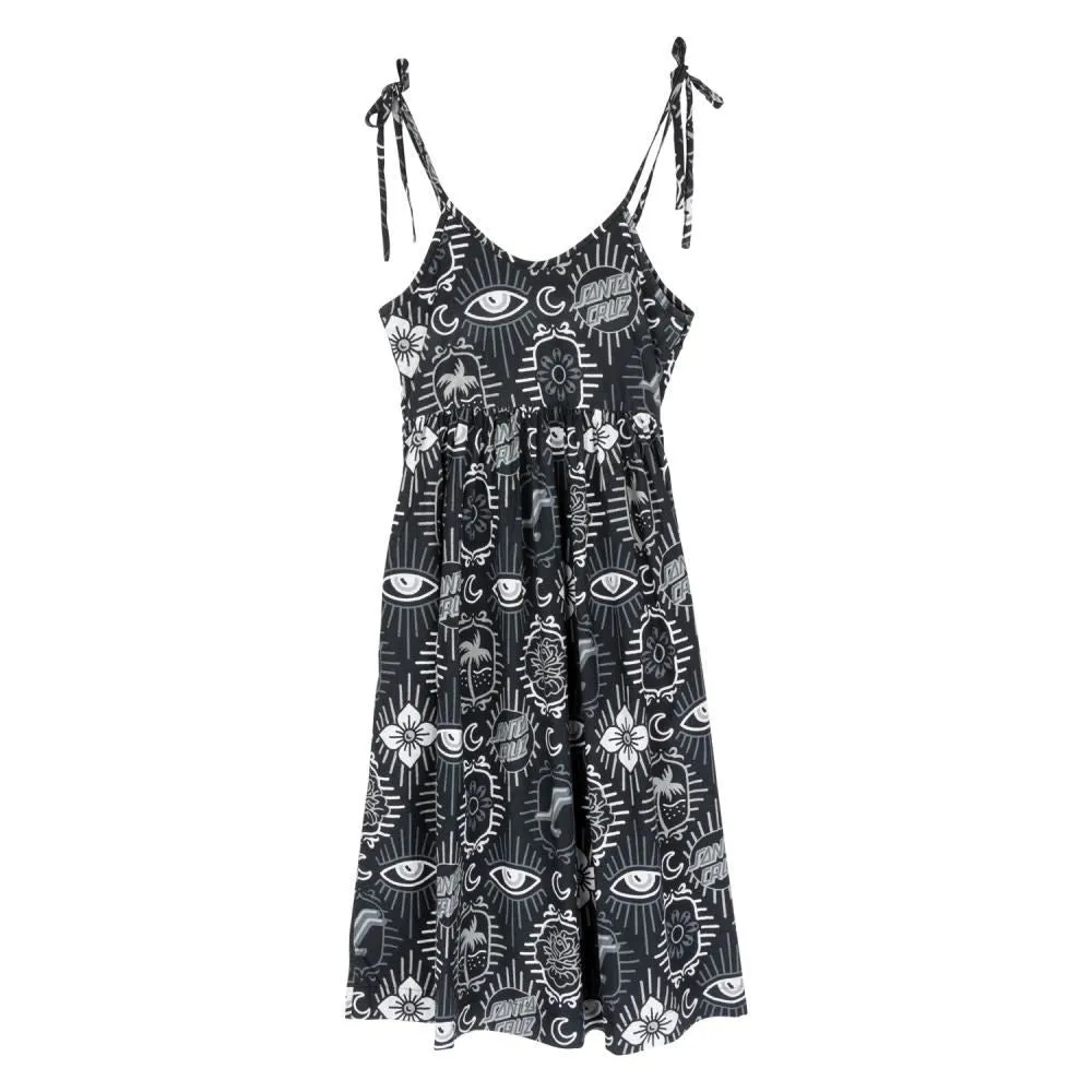 Santa Cruz Womens Dress Patchwork Dress - Black Patchwork