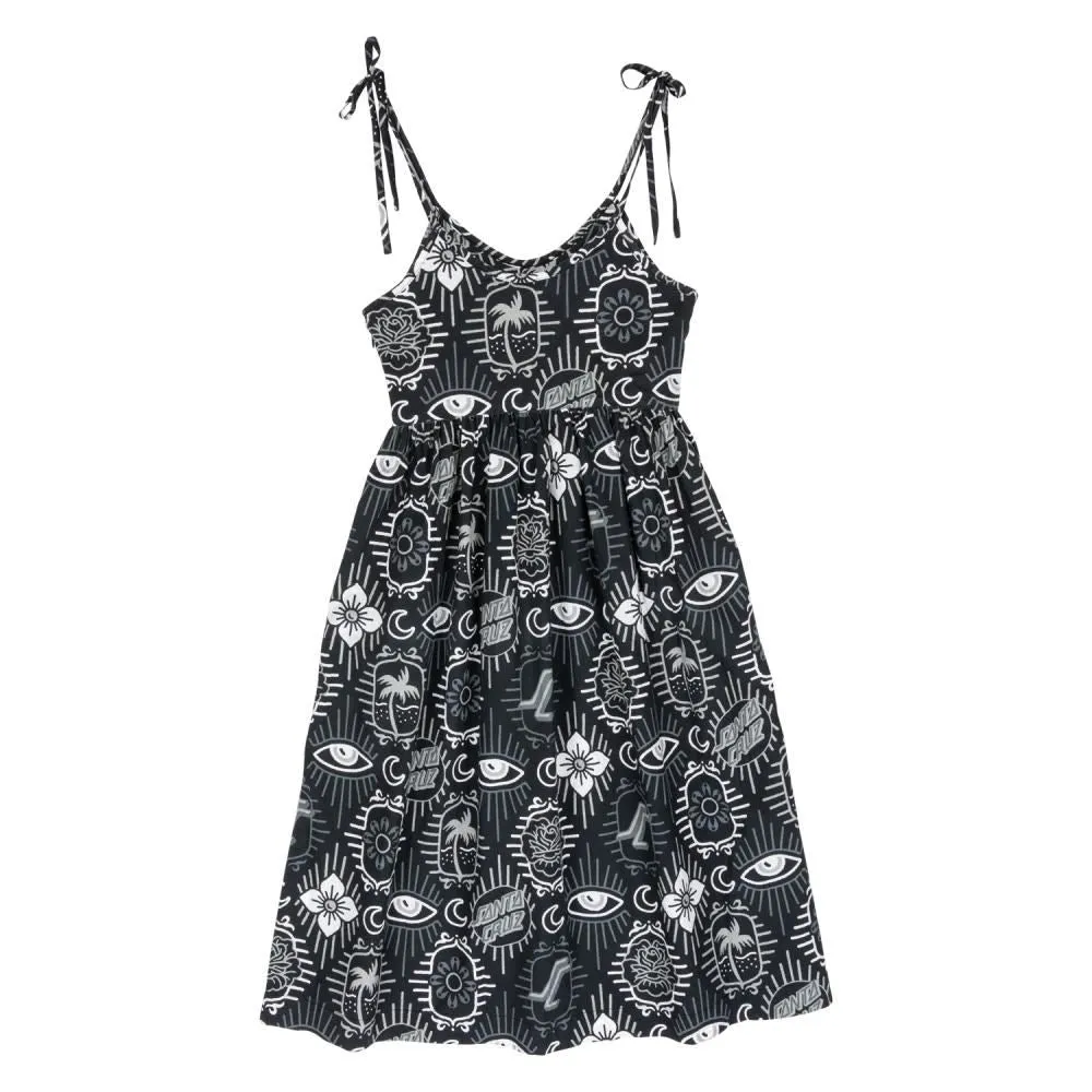Santa Cruz Womens Dress Patchwork Dress - Black Patchwork