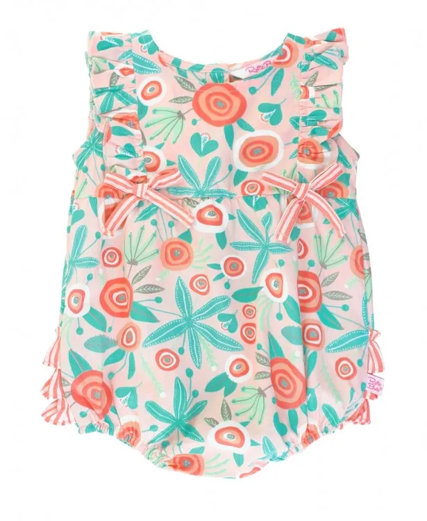 Seaside Floral Ruffle Romper