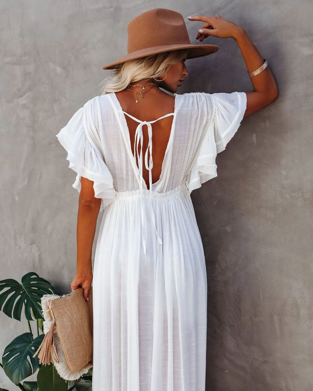 Sexy Deep V Neck Maxi Dress women