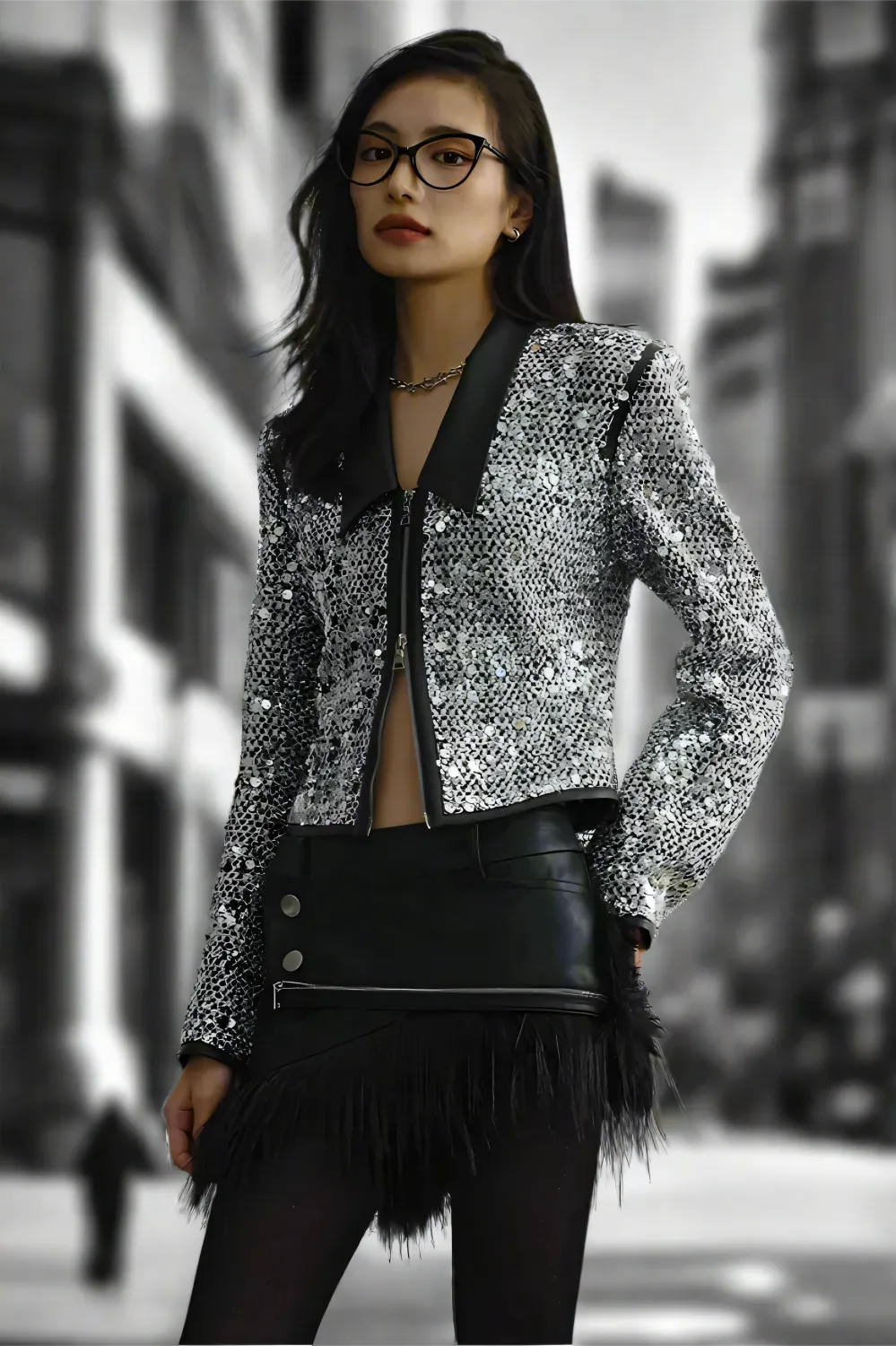 Shimmering Rebel Sequin Jacket
